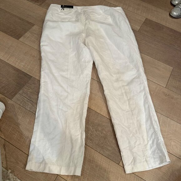 Liz Claiborne Womens White Straight Leg Linen Blend Career Pants Size 18 new - Picture 8 of 10